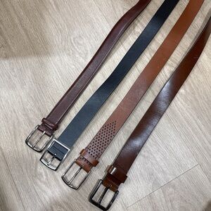 Men's Leather Belt Set - Black and Brown